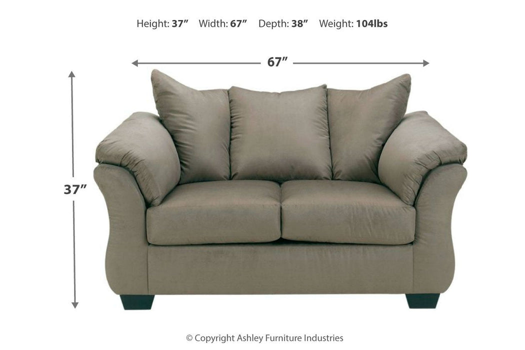 Darcy Cobblestone Loveseat - Lara Furniture