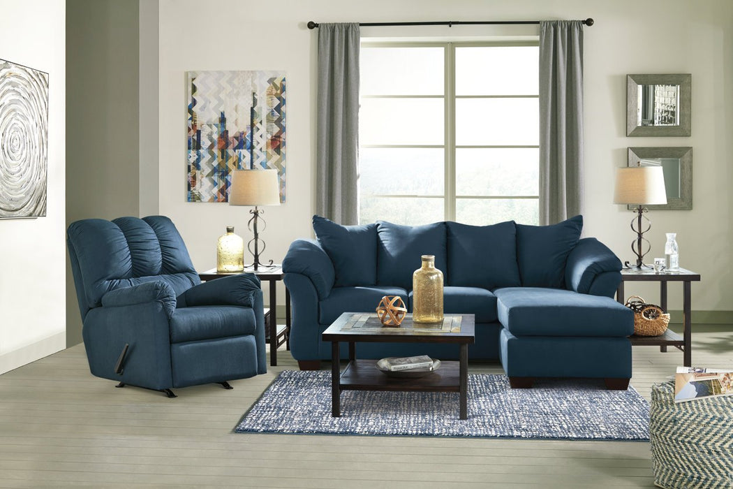 Darcy Blue Sofa Chaise - Lara Furniture