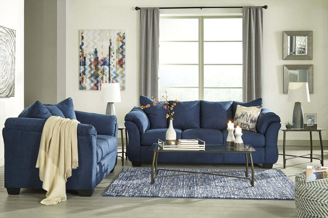 Darcy Blue Loveseat - Lara Furniture