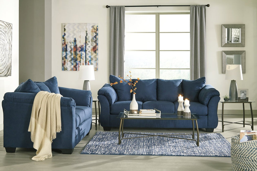 Darcy Blue Loveseat - Lara Furniture