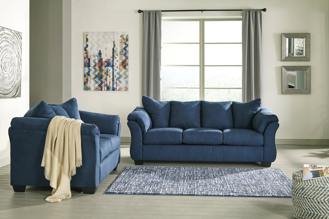 Darcy Blue Loveseat - Lara Furniture