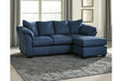 Darcy Blue Sofa Chaise - Lara Furniture