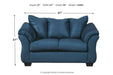Darcy Blue Loveseat - Lara Furniture