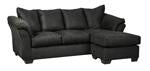 Darcy Black Sofa Chaise - Lara Furniture