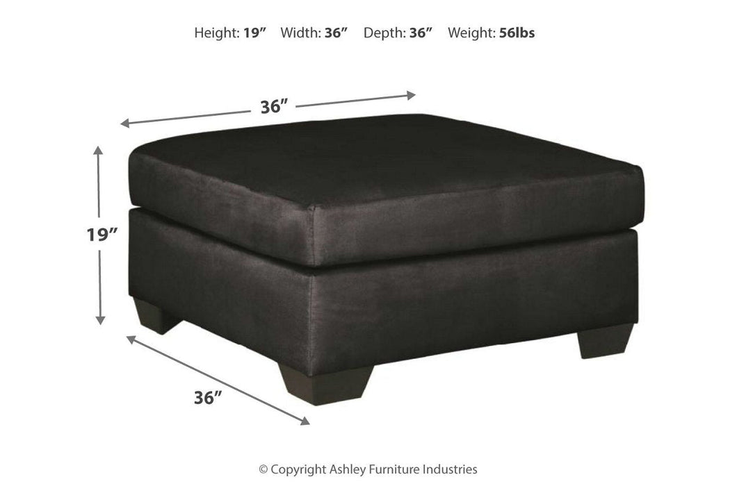 Darcy Black Oversized Accent Ottoman - Lara Furniture