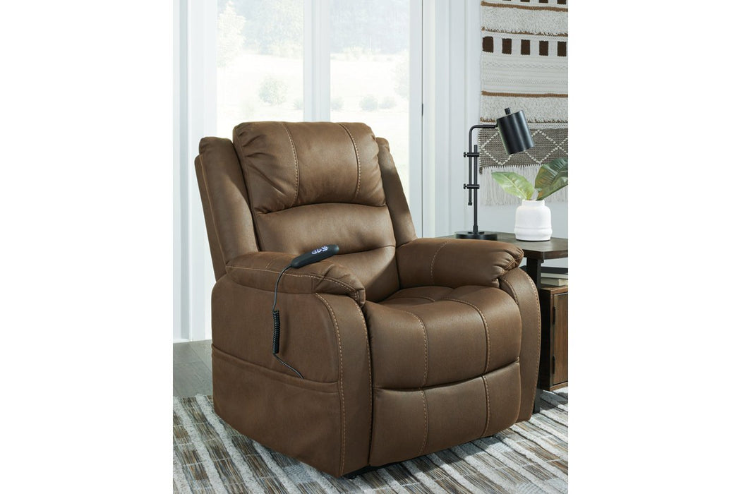 Whitehill Chocolate Power Lift Recliner - Lara Furniture