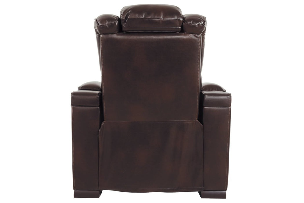 Warnerton Chocolate Power Recliner - Lara Furniture