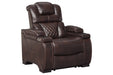 Warnerton Chocolate Power Recliner - Lara Furniture