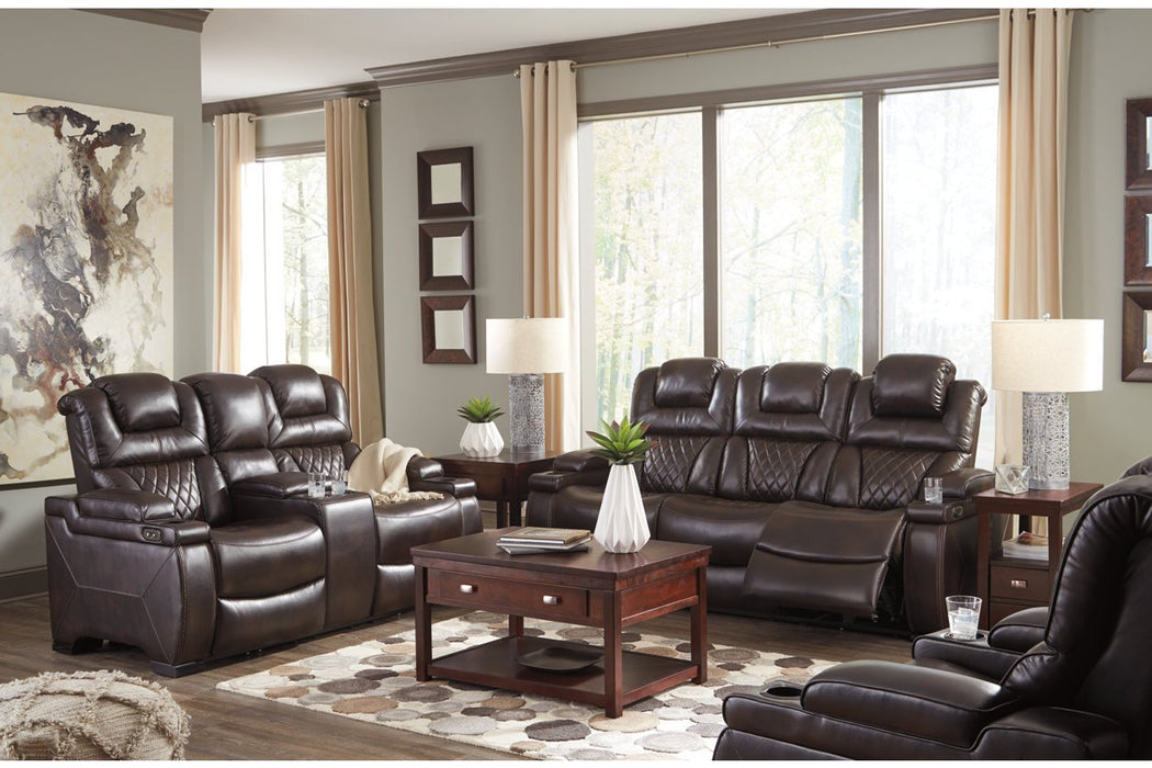 Warnerton Chocolate Power Reclining Sofa - Lara Furniture