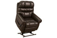 Mopton Chocolate Power Lift Recliner - Lara Furniture