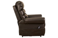 Mopton Chocolate Power Lift Recliner - Lara Furniture