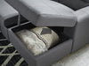 Salado Gray Sleeper Sectional with Storage - Lara Furniture