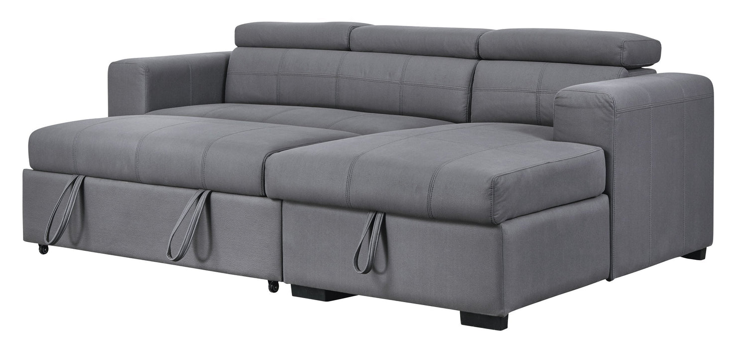 Salado Gray Sleeper Sectional with Storage - Lara Furniture