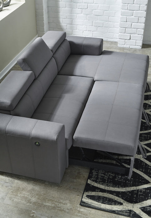 Salado Gray Sleeper Sectional with Storage - Lara Furniture