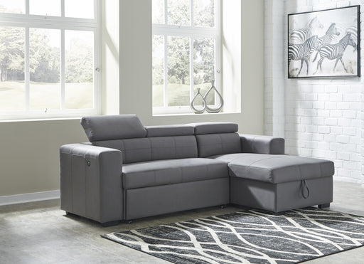 Salado Gray Sleeper Sectional with Storage - Lara Furniture