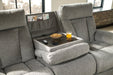 Mitchiner Fog Reclining Sofa with Drop Down Table - Lara Furniture