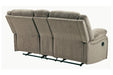 Draycoll Pewter Reclining Loveseat with Console - Lara Furniture