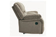 Draycoll Pewter Reclining Loveseat with Console - Lara Furniture