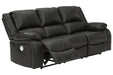 Calderwell Black Power Reclining Sofa - Lara Furniture