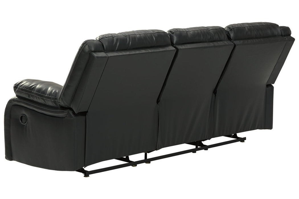 Calderwell Black Reclining Sofa - Lara Furniture