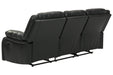 Calderwell Black Reclining Sofa - Lara Furniture