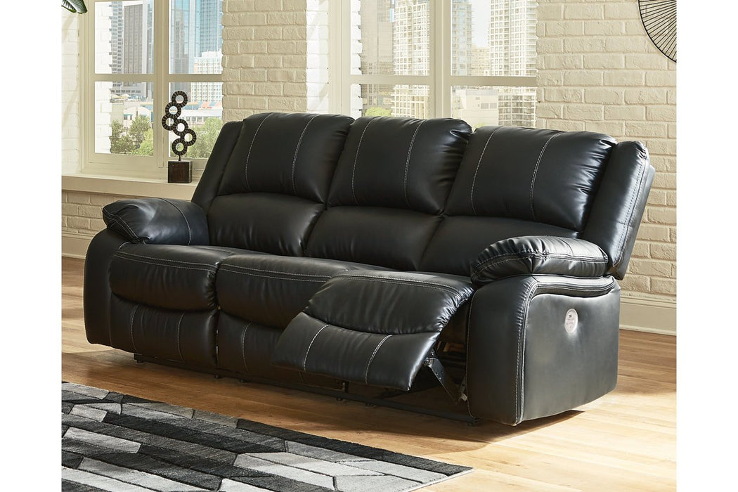 Calderwell Black Power Reclining Sofa - Lara Furniture