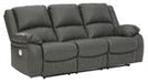 Calderwell Gray Power Reclining Sofa - Lara Furniture