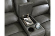 Calderwell Gray Reclining Loveseat with Console - Lara Furniture