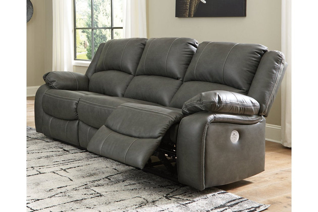 Calderwell Gray Power Reclining Sofa - Lara Furniture