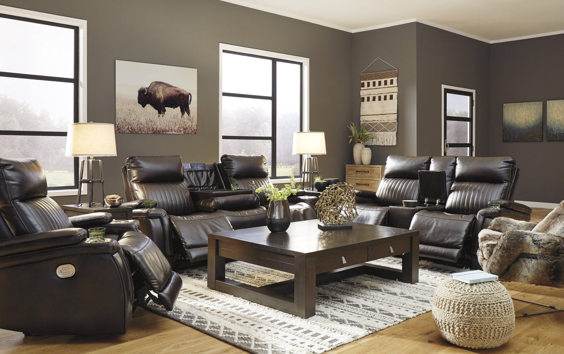 Team Time Chocolate Power Reclining Living Room Set - Lara Furniture