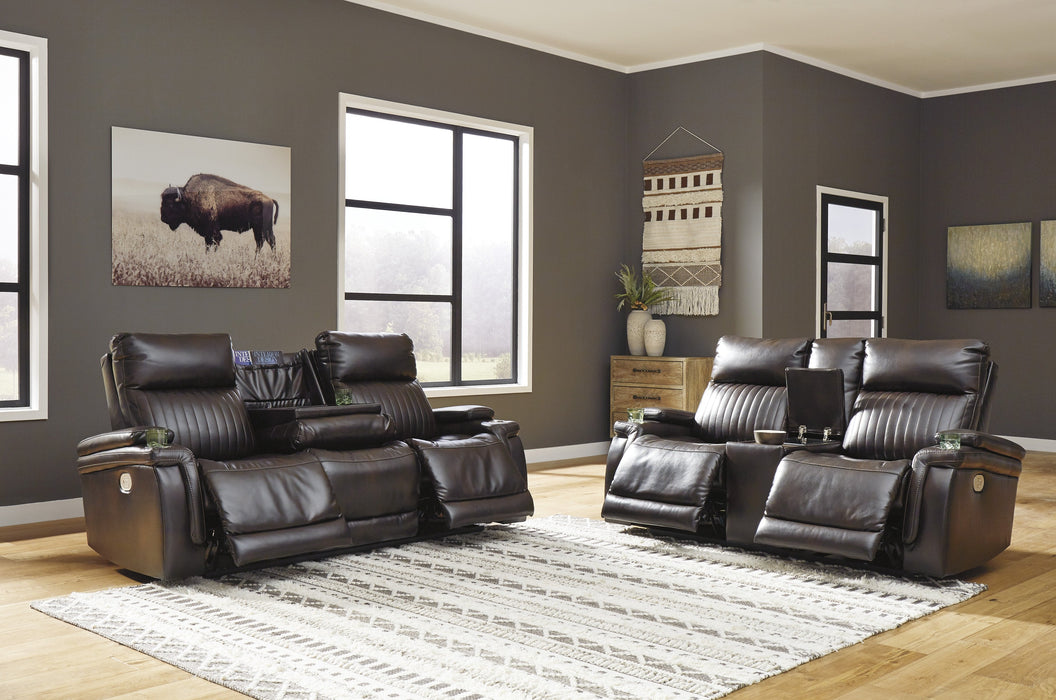 Team Time Chocolate Power Reclining Living Room Set - Lara Furniture