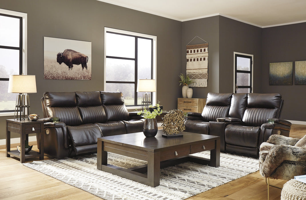 Team Time Chocolate Power Reclining Living Room Set - Lara Furniture