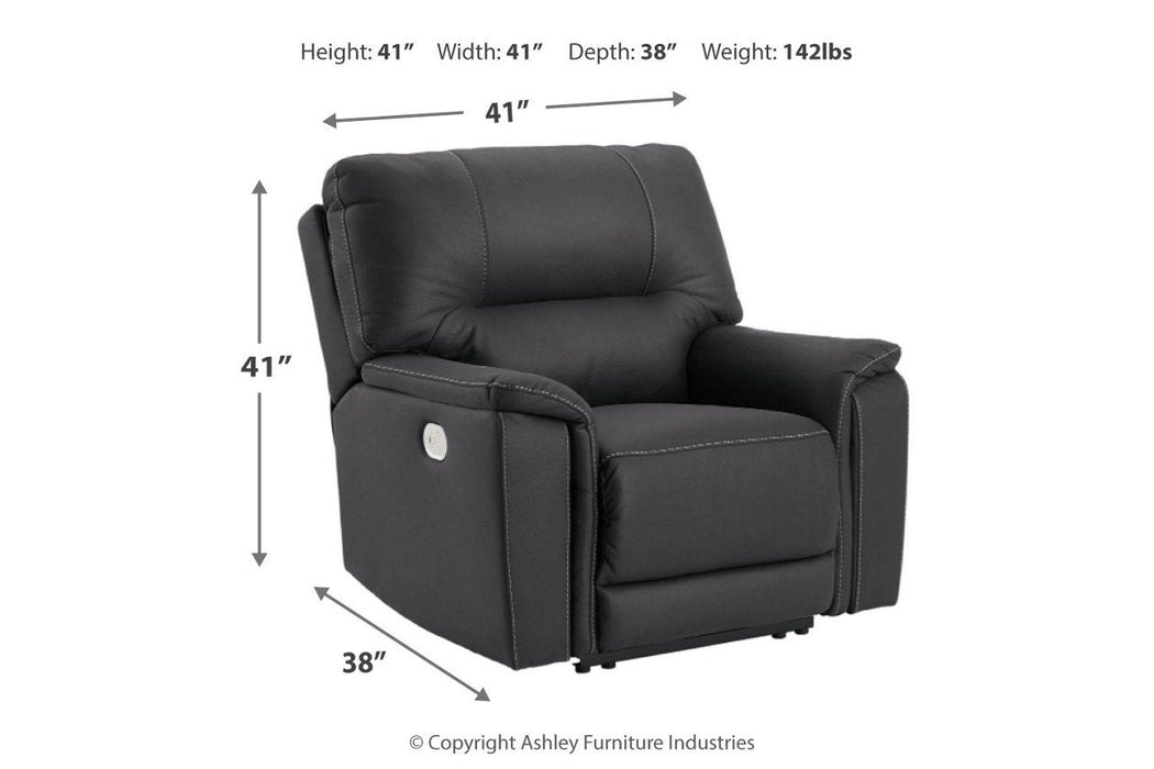 Henefer Midnight Power Recliner - Lara Furniture