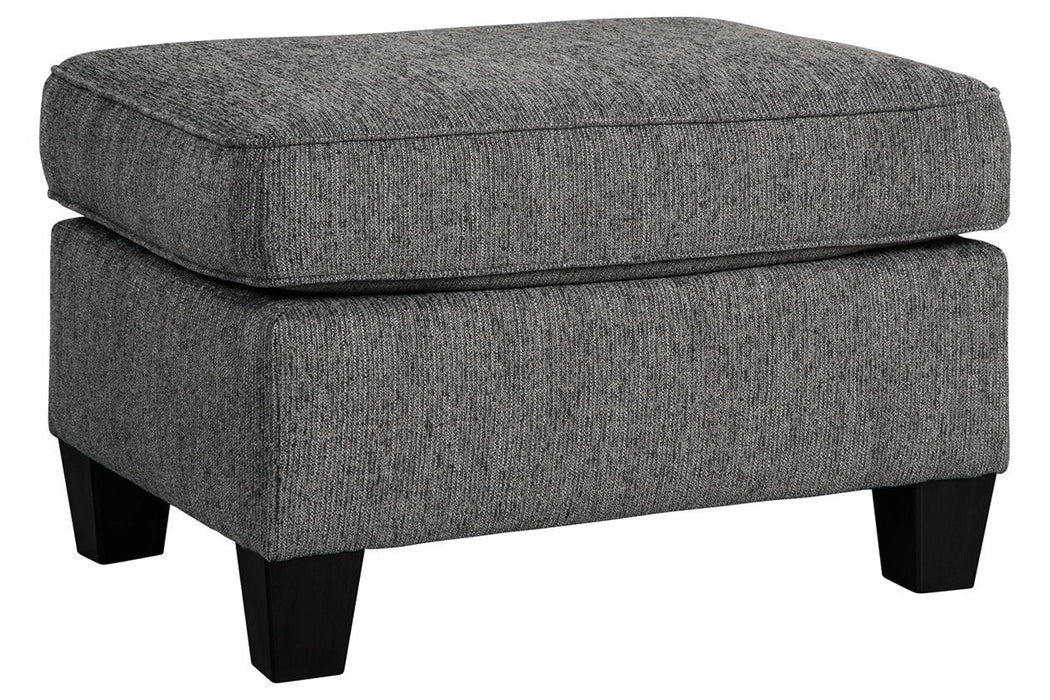 Agleno Charcoal Ottoman - Lara Furniture