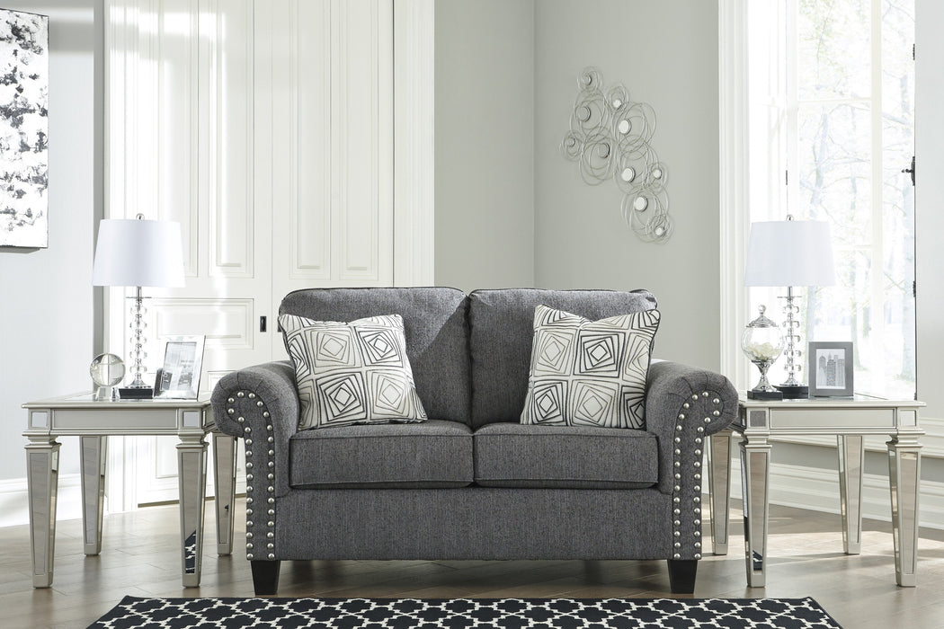 Agleno Charcoal Living Room Set - Lara Furniture