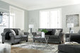 Agleno Charcoal Ottoman - Lara Furniture