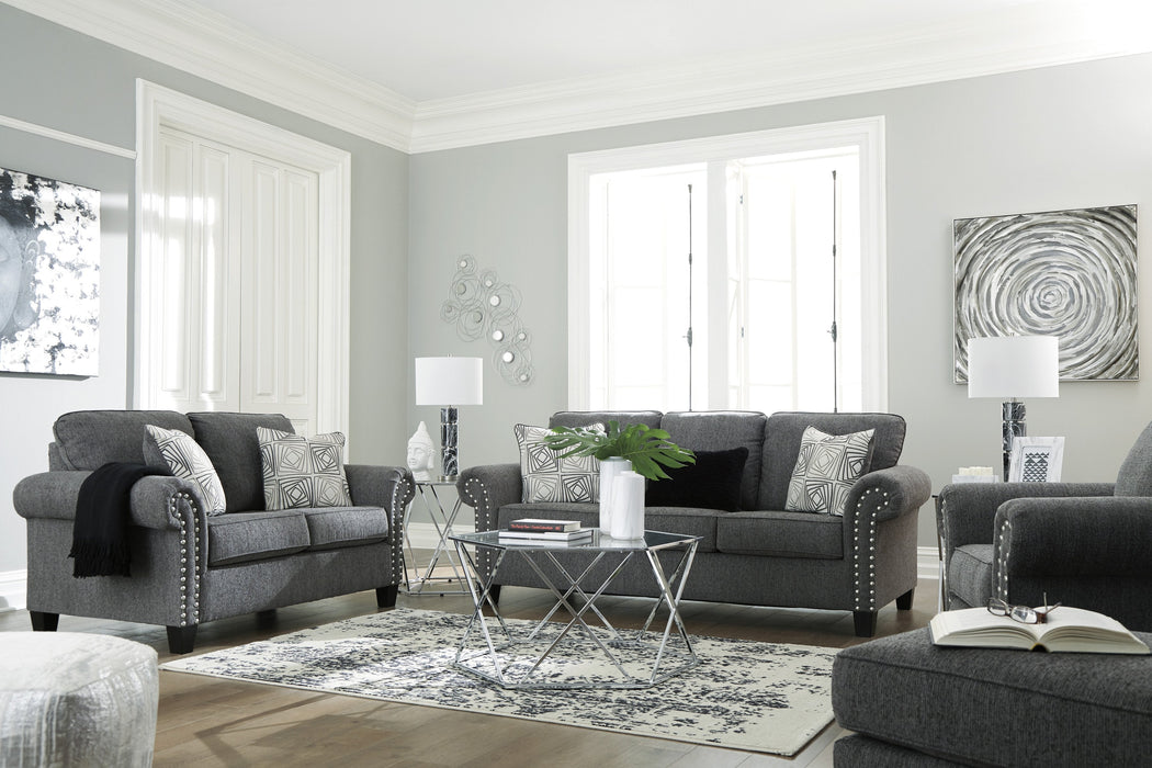 Agleno Charcoal Living Room Set - Lara Furniture