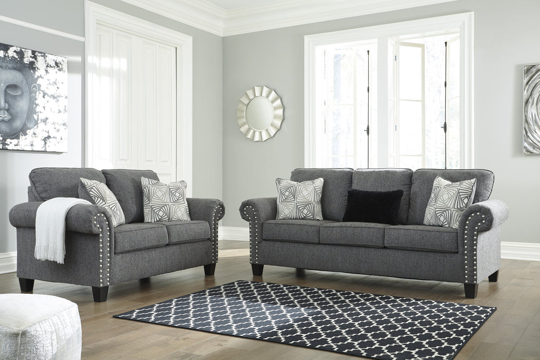 Agleno Charcoal Living Room Set - Lara Furniture