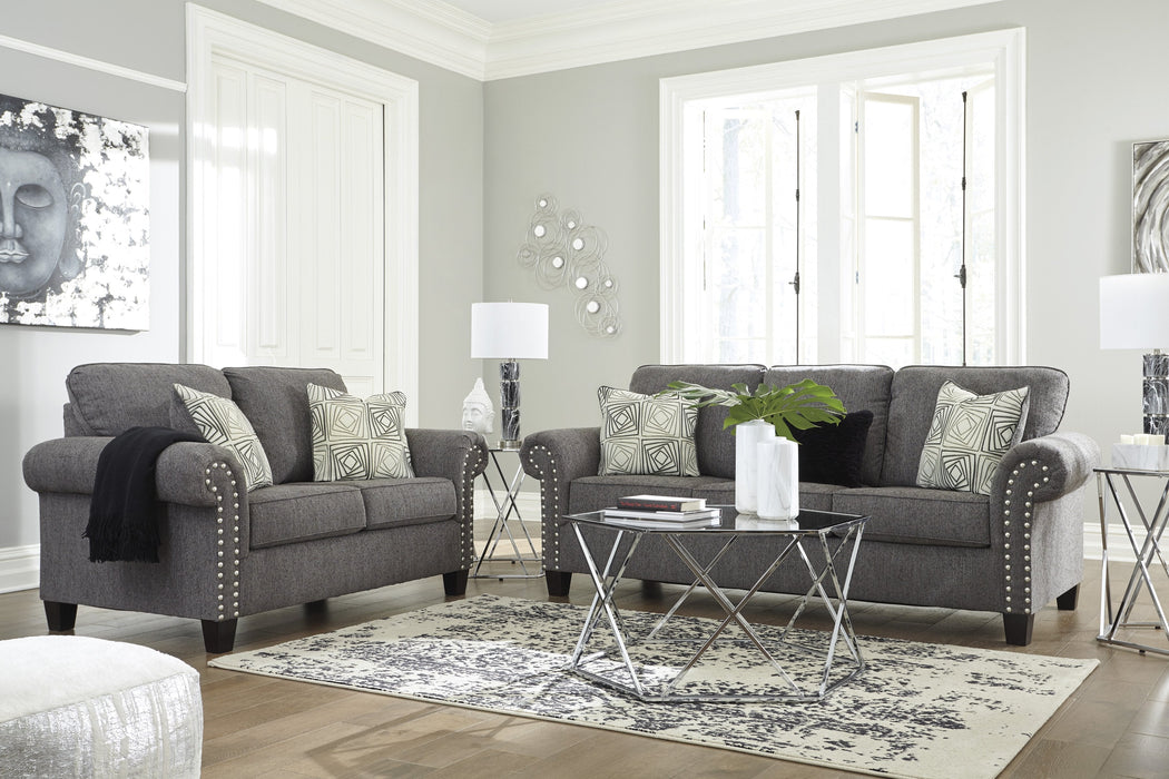 Agleno Charcoal Living Room Set - Lara Furniture