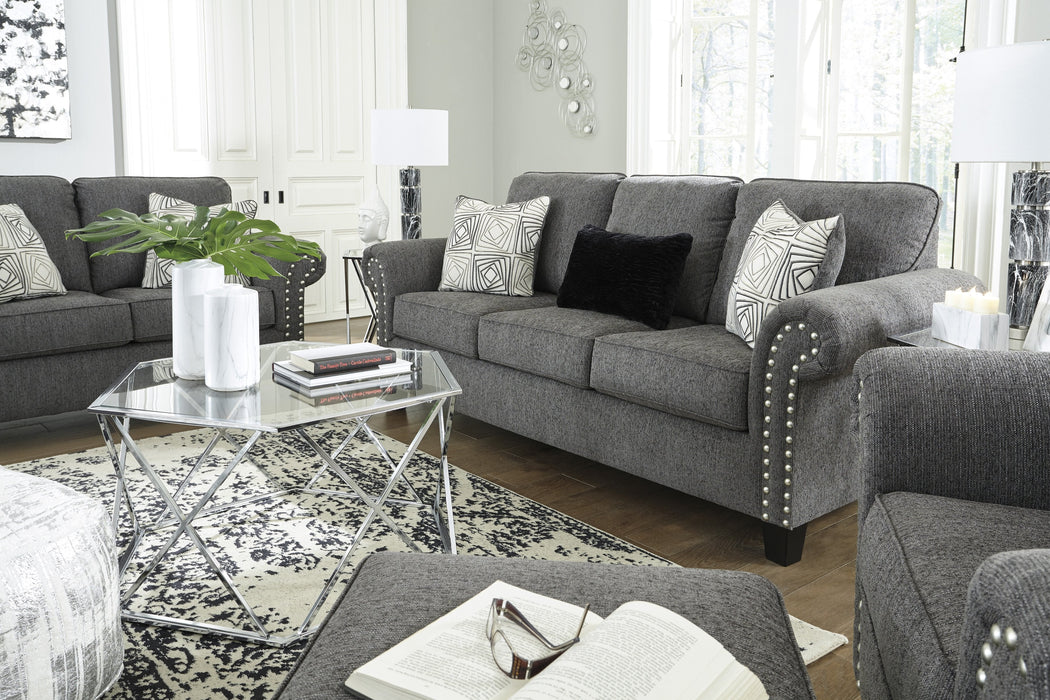 Agleno Charcoal Living Room Set - Lara Furniture