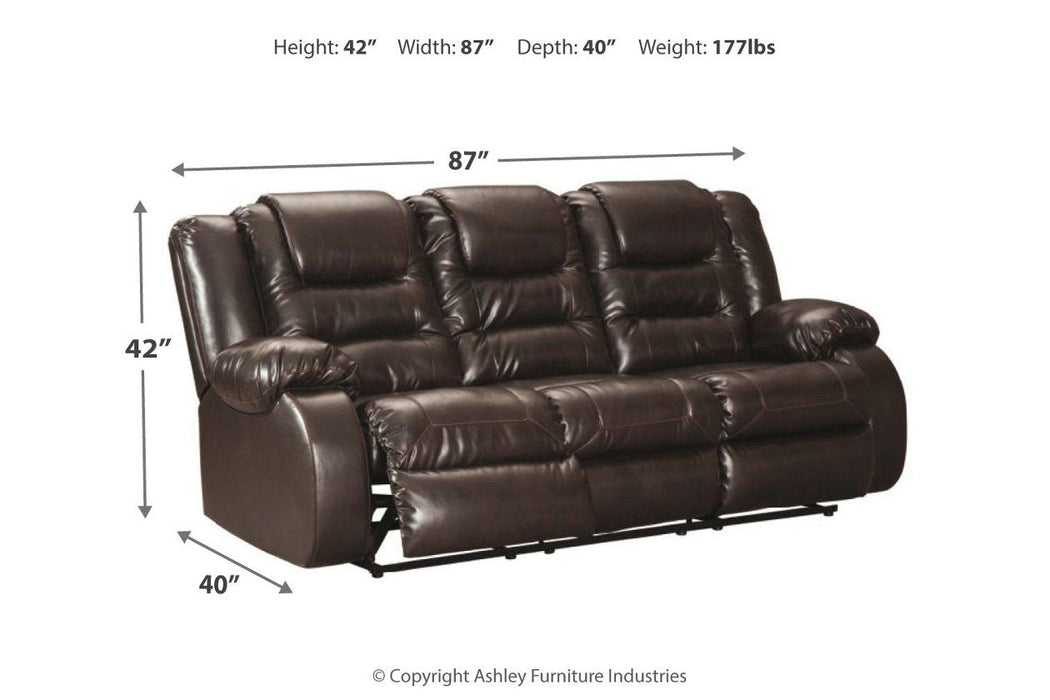 Vacherie Chocolate Reclining Sofa - Lara Furniture