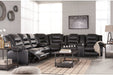 Vacherie Black Reclining Sofa - Lara Furniture