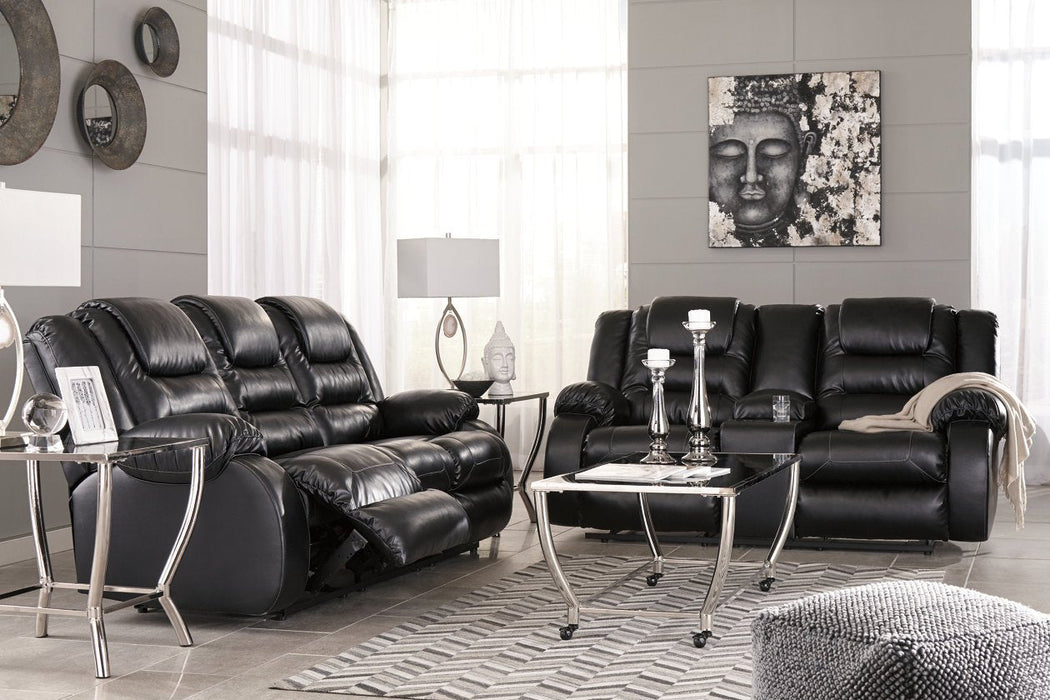 Vacherie Black Reclining Sofa - Lara Furniture