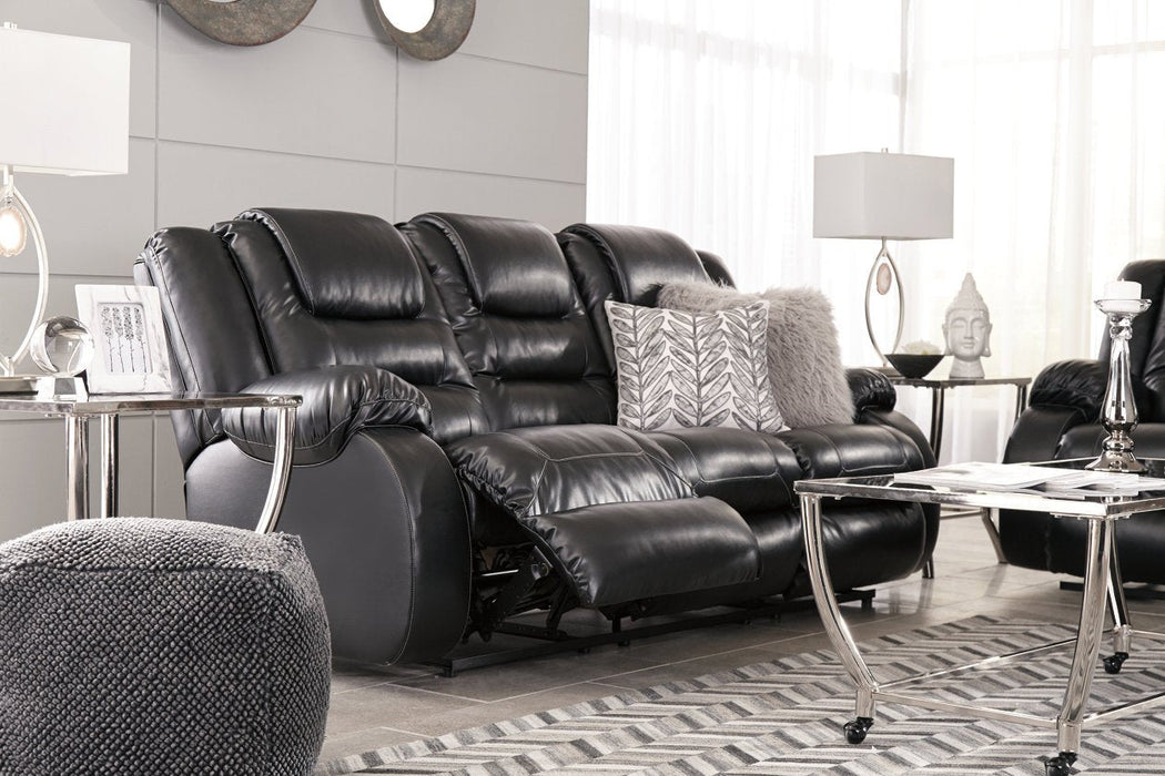 Vacherie Black Reclining Sofa - Lara Furniture