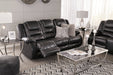 Vacherie Black Reclining Sofa - Lara Furniture