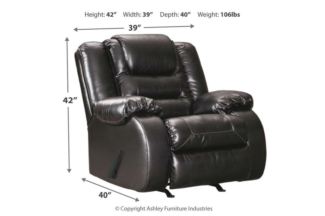 Vacherie Black Recliner - Lara Furniture