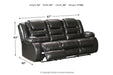 Vacherie Black Reclining Sofa - Lara Furniture