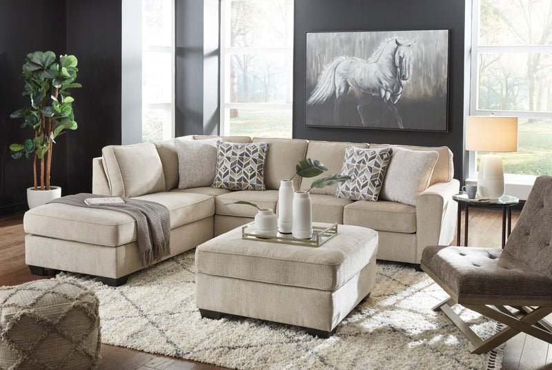 Decelle Putty 2-Piece  LAF Sectional with Ottoman