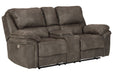 Trementon Graphite Power Reclining Loveseat with Console - Lara Furniture