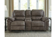 Trementon Graphite Power Reclining Loveseat with Console - Lara Furniture